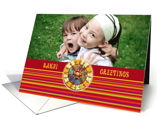 Photo Rakhi Greetings for Brother on colorful lines with... (1087632)