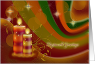 Business Diwali Greetings - candles on designer red green background card