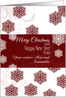 Custom name/ relationship Christmas & New Year card with snowflakes card