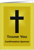 Thank you confirmation sponsor - Cross on golden background card