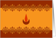 Diwali Greetings - Lamp - Orange card