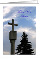 Thank you pastor - cross in sky card