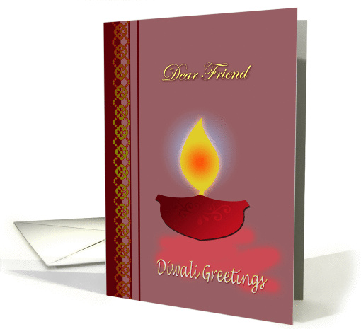 Diwali Wishes For Friend - Earthen Lamp card (858746)