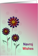 Navroj Wishes with colorful flowers card