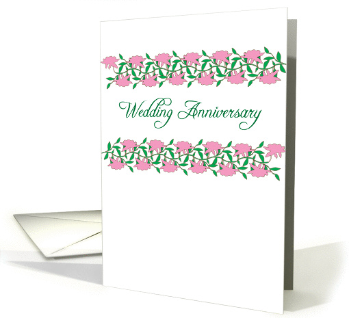 Wedding Anniversary Invitation card with pink roses card (919192)