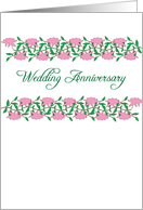 Wedding Anniversary Invitation card with pink roses card