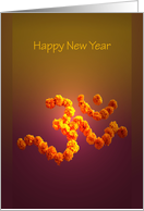 New Year Card with the Sacred Symbol Om created using Marigolds card