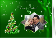 Italian Christmas Greetings - Photo Card with Beautiful Green Tree card