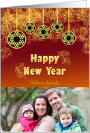 2013 New Year Card with Custom Photo and design on Golden red card