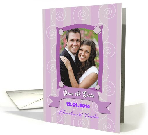 Save the Date Photo Card in lavender and purple card (992083)