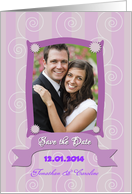 Save the Date Photo Card in lavender and purple card