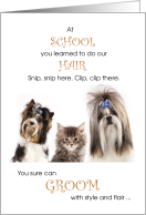 Pet Groomer Certification Congratulations Cute Dogs card