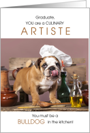 Culinary Graduate Funny Bulldog in a Chef Hat card