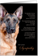 German Shepherd Pet Sympathy Euthanasia card