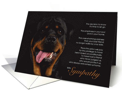 Rottweiler Dog Pet Sympathy Euthanasia card (1511542)
