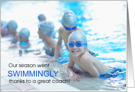 Swim Coach Thank You Team of Kids card