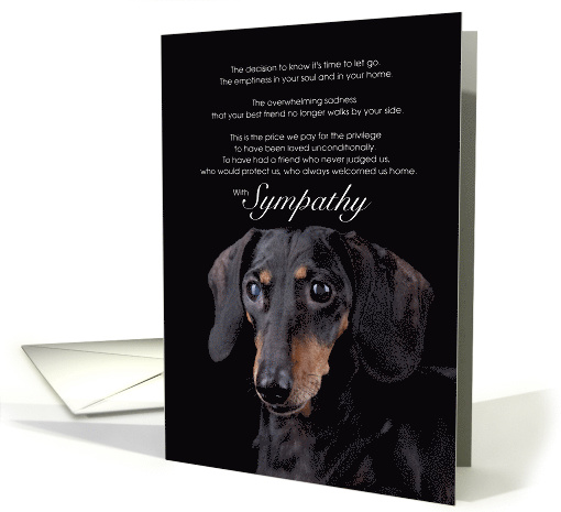 Two Colored Dachshund Dog Pet Sympathy Euthanasia card (1514920)