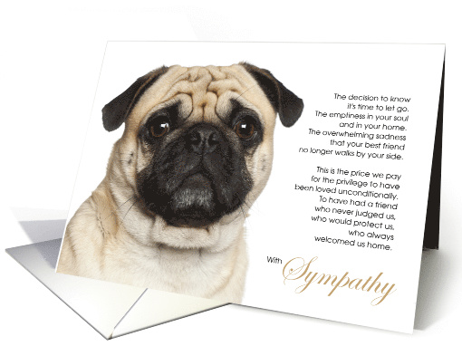 Pug Dog Pet Sympathy Euthanasia Breed Specific card (1517642)