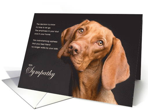 Viszla Dog Pet Sympathy Euthanasia card (1518324)