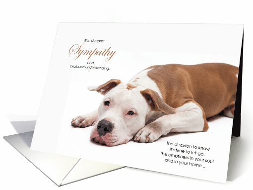 Pit Bull Dog Pet Sympathy Euthanasia card (1518328)