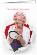 for Her Funny Birthday with Senior Woman in Curlers card