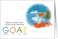 for Teen or Tween Christmas GOAT Acronym Colorful card