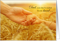 for Dad Father’s Day Holding Hands Wheat Field card