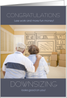 New Home Downsizing Theme Two Seniors Moving card