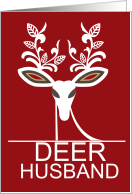 Deer Husband Christmas White Reindeer on Deep Red card