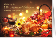 Old Fashioned Thanksgiving Pleasures Turkey Dinner card