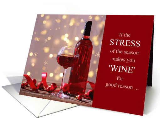 Wine Lover's Christmas in Burgundy Red card (1581202)