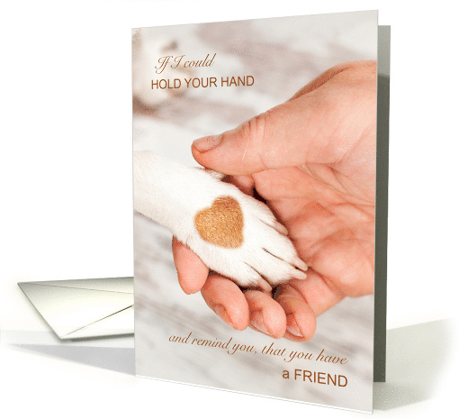 Encourage a Friend Dog Paw Hand in Hand card (1581924)