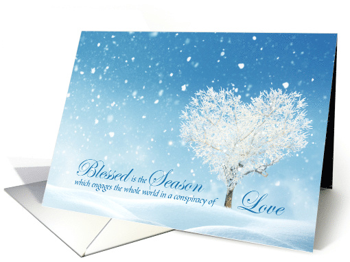 Christmas Religious Blessings Snowy Heart Tree card (1582340)