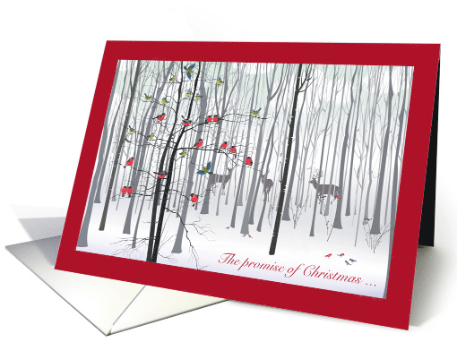 The Promise of Christmas Winter Woodland Forest Religious card