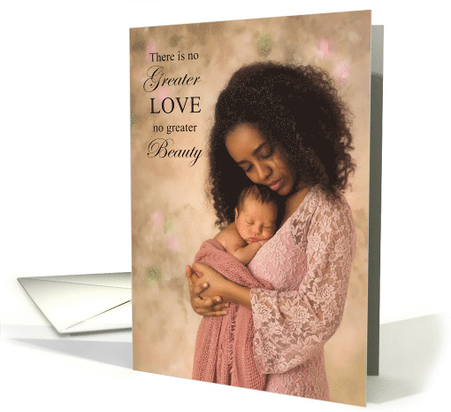 for Wife Mother's Day Newborn and Mom African American card (1605666)