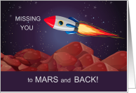 for Kids Missing You Rocket Ship to Mars card