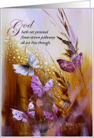 Christian Encouragement Purple Butterfly Painting card