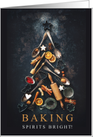 Baking Spirits Bright Holiday Tree for Baker or Chef card