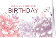 Birthday for Her Pink and Purple Dahlias card
