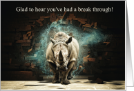Funny Get Well Recovery Charging Rhino card