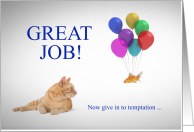 Great Job Congratulations Cat and Goldfish card