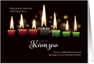 Kwanzaa Kinara Candles on Black card