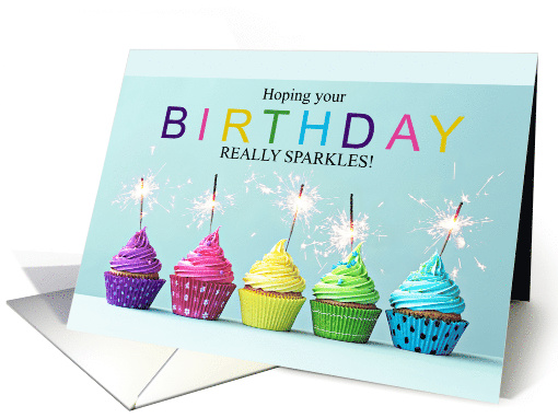 Birthday Rainbow Cupcakes and Sparklers card (1733762)