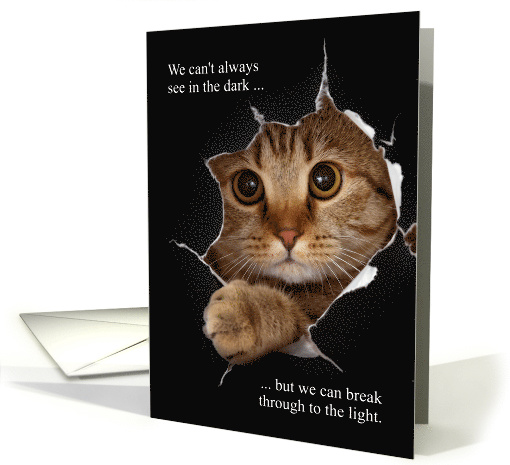 Encouraging Words Break Through Cute Cat card (1733764)