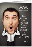 Funny Belated Birthday Big Head Man card