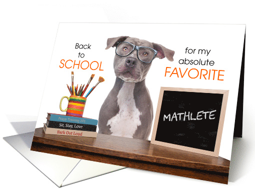 Back to School Mathlete Cute Pitbull Student card (1736468)
