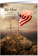 Military Sympathy for Los of a Hero American Flag card