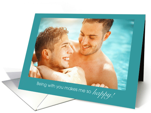Happy Gay Men in a Swimming Pool Romantic card (1752588)