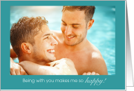 Happy Gay Men in a Swimming Pool Romantic card