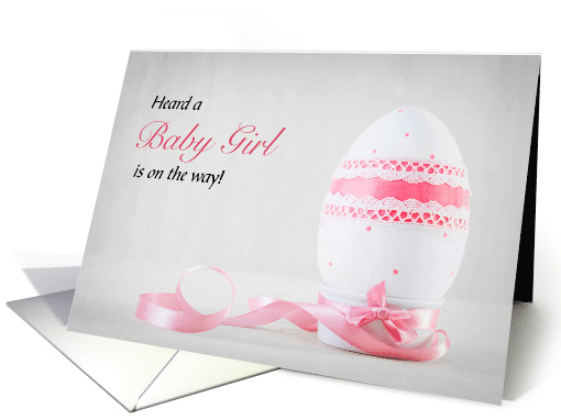 Congratulations Baby Girl Expecting a Baby Pink Egg card (1765146)